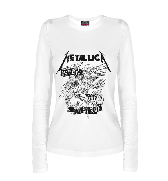 Женский лонгслив с изображением Metallica цвета Белый