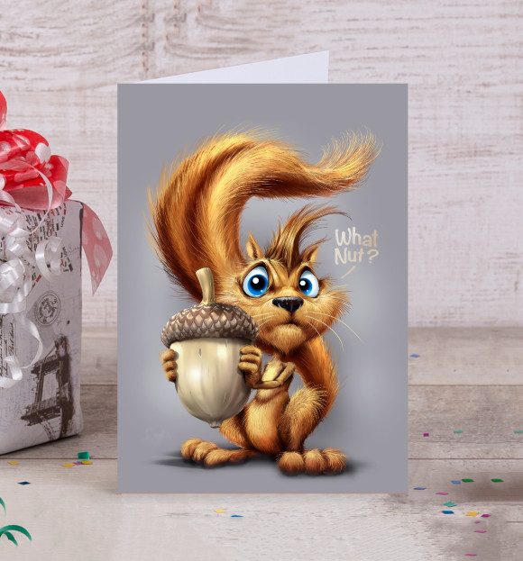 Открытка с изображением Furry Squirrel цвета Белый