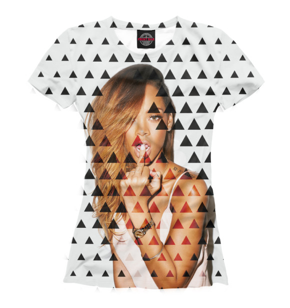 Женская футболка с изображением Rihanna цвета Белый