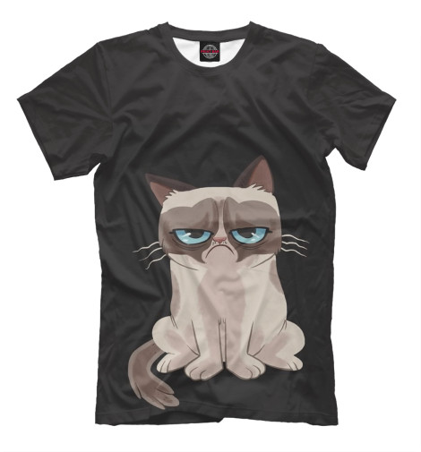 

Футболки Print Bar, Черный, Грустный котик