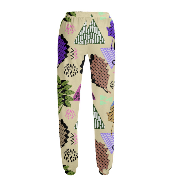 Женские спортивные штаны с изображением Мемфис листья цвета Белый