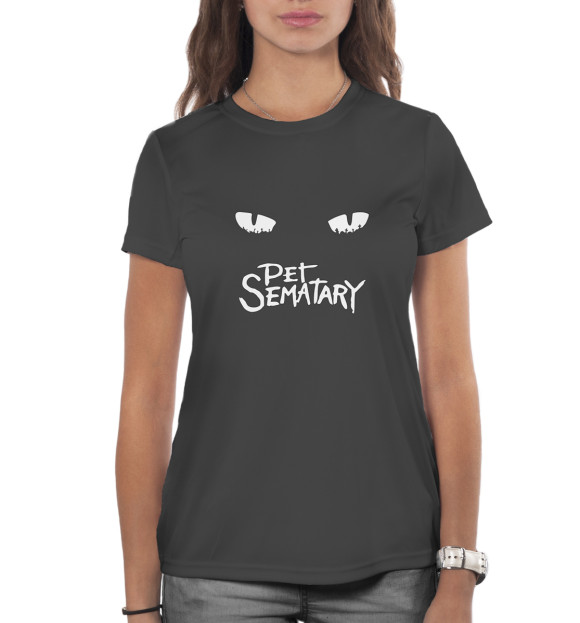 Женская футболка с изображением Кладбище домашних животных цвета Белый