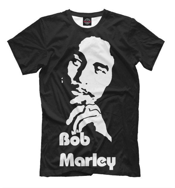 Мужская футболка с изображением Bob Marley цвета Черный