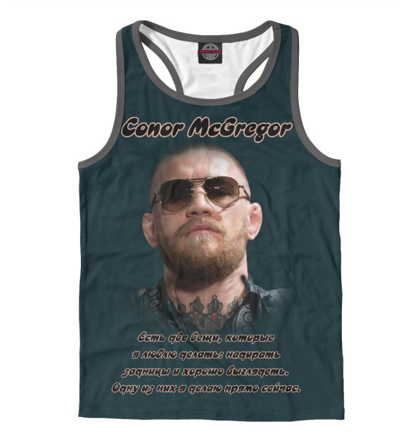 Мужская майка-борцовка с изображением Конор МакГрегор цвета Белый