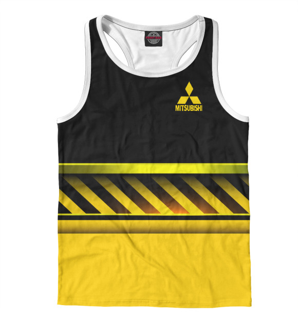 Мужская майка-борцовка с изображением MITSUBISHI цвета Белый