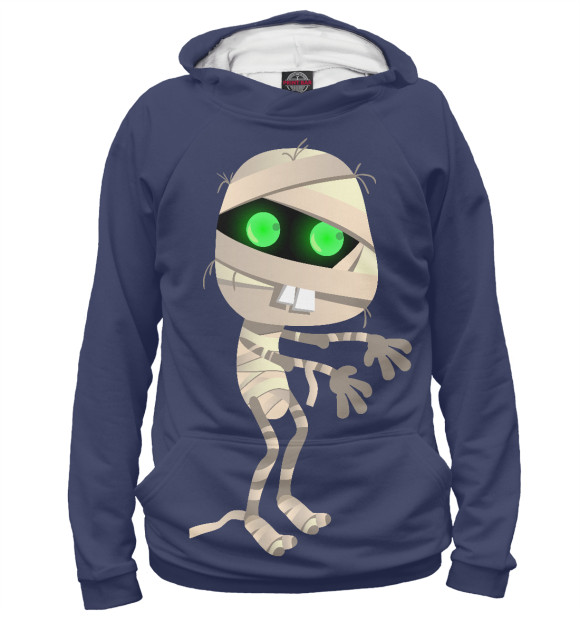 Мужское худи с изображением Мумия цвета Белый