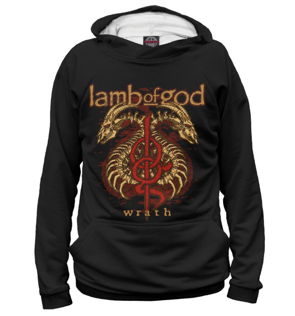 Женское худи с изображением Lamb of God цвета Белый