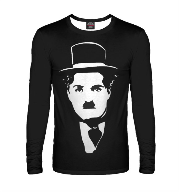 Мужской лонгслив с изображением Чарли Чаплин цвета Белый