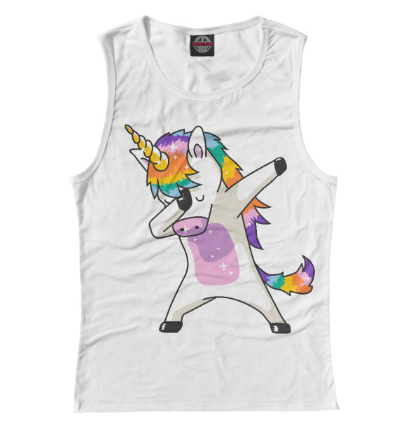 Майка для девочки с изображением Dabbing Unicorn цвета Белый