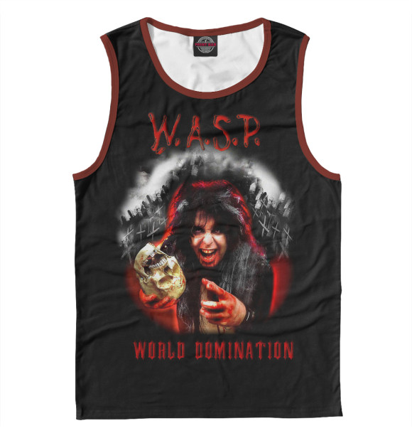 Мужская майка с изображением W.A.S.P. Band цвета Белый