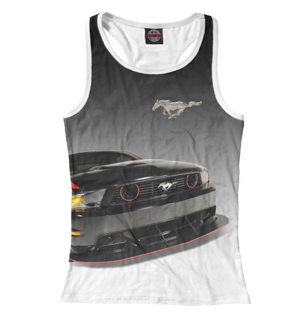Женская майка-борцовка с изображением Mustang цвета Белый