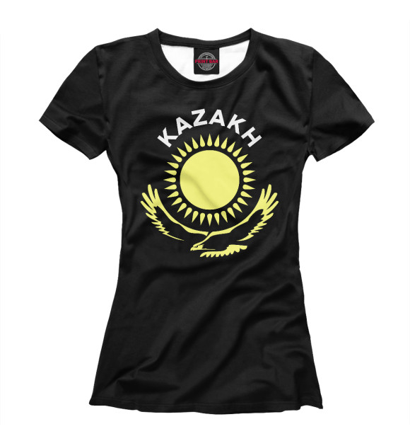 Женская футболка с изображением Kazakh цвета Белый