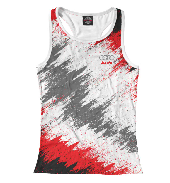 Женская майка-борцовка с изображением Audi цвета Белый