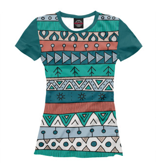 Женская футболка Бирюзовый африканский узор