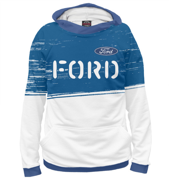 Мужское худи с изображением Ford | Ford | Краски цвета Белый