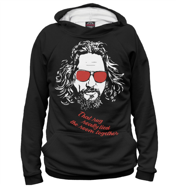 Мужское худи с изображением Большой Лебовский цвета Белый