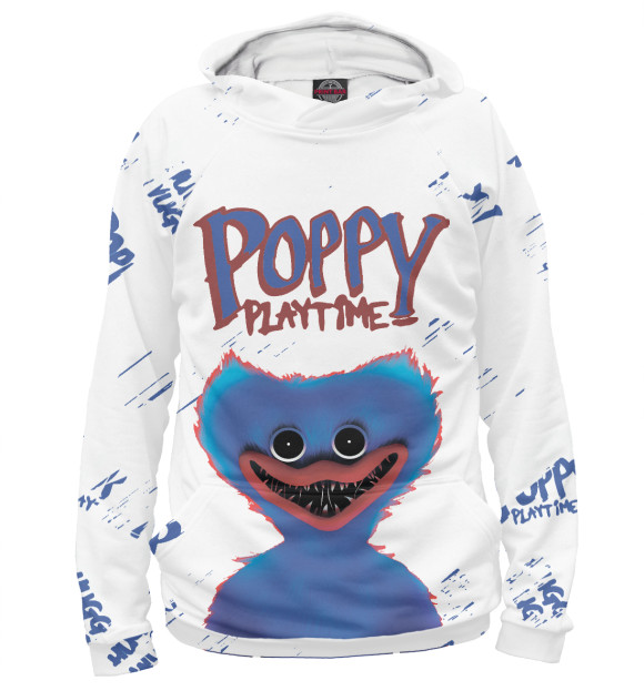 Женское худи с изображением Poppy Playtime цвета Белый