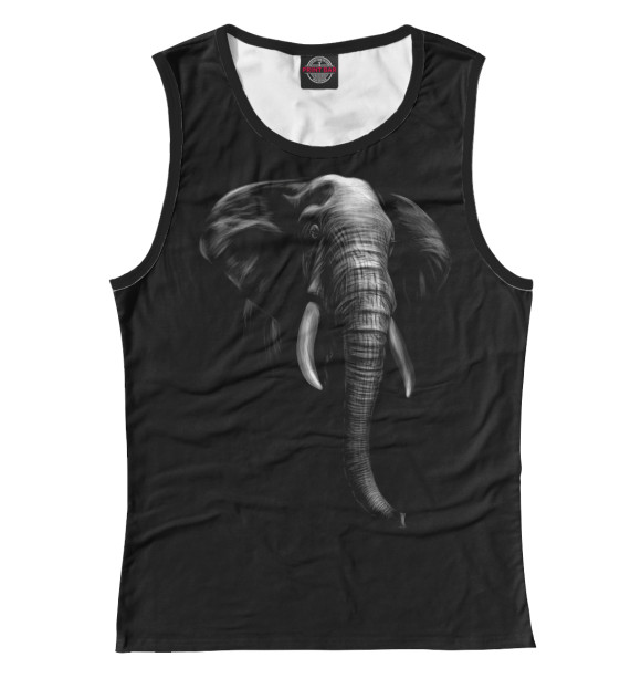 Майка для девочки с изображением Слон цвета Белый