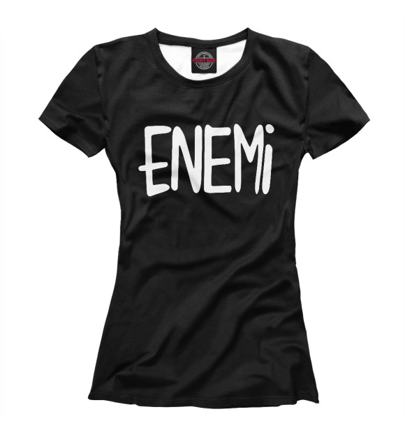 Женская футболка с изображением Арсений Попов: ENEMI цвета Белый