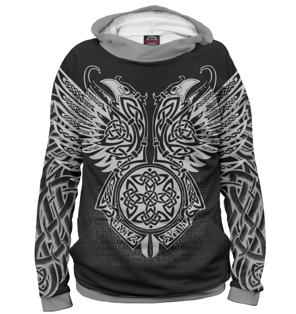 Мужское худи с изображением Руны цвета Белый