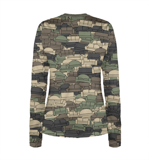 Женский лонгслив с притом Диванные войска цвета Белый Женский лонгслив с изображением Диванные войска цвета Белый