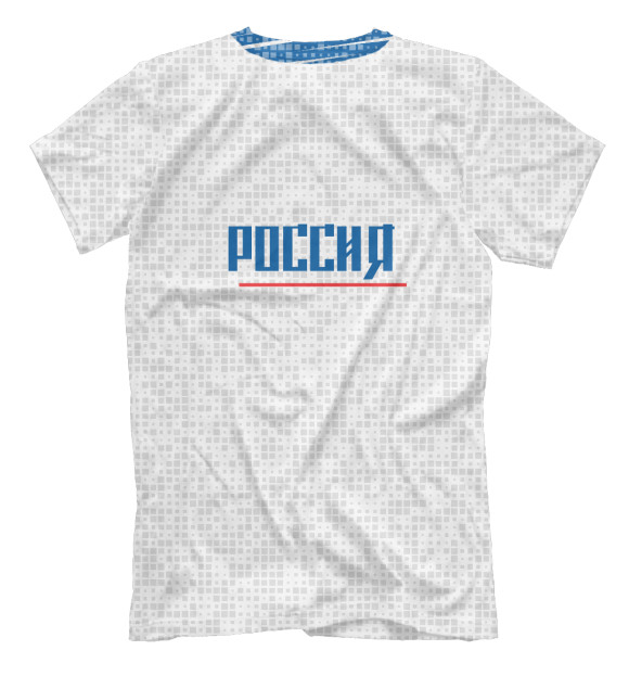 Мужская футболка с изображением Форма сборной России с гербом цвета Белый