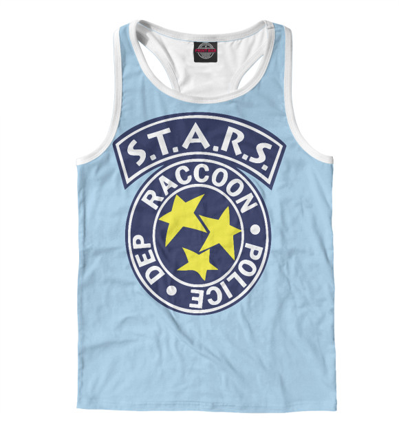 Мужская майка-борцовка с изображением С.Т.А.Р.С. цвета Белый