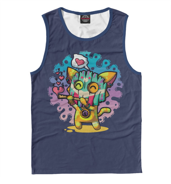 Мужская майка с изображением Флейта цвета Белый