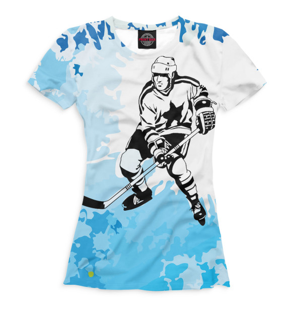 Футболка для девочек с изображением Хоккей цвета Белый