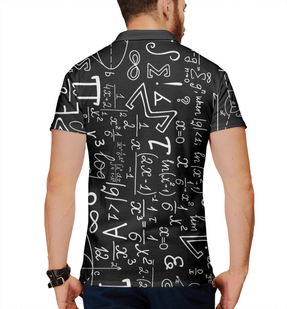 Мужское поло с изображением МАТЕМАТИКА цвета Белый