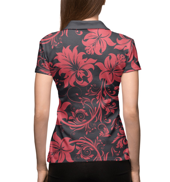 Женское поло с изображением Узор цвета Белый