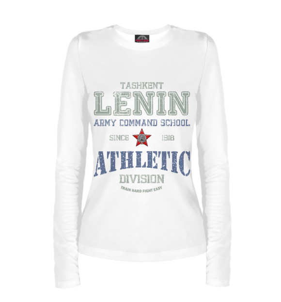 Женский лонгслив с изображением ТВОКУ им. Ленина цвета Белый