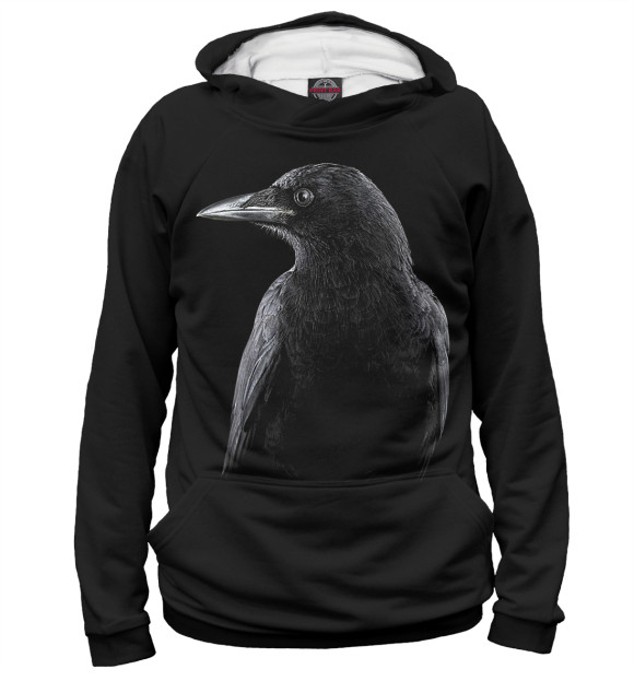 Мужское худи с изображением Ворон цвета Белый