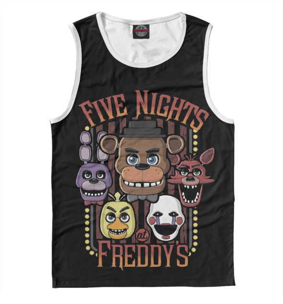 Майка для мальчика с изображением Five Nights at Freddy’s цвета Белый