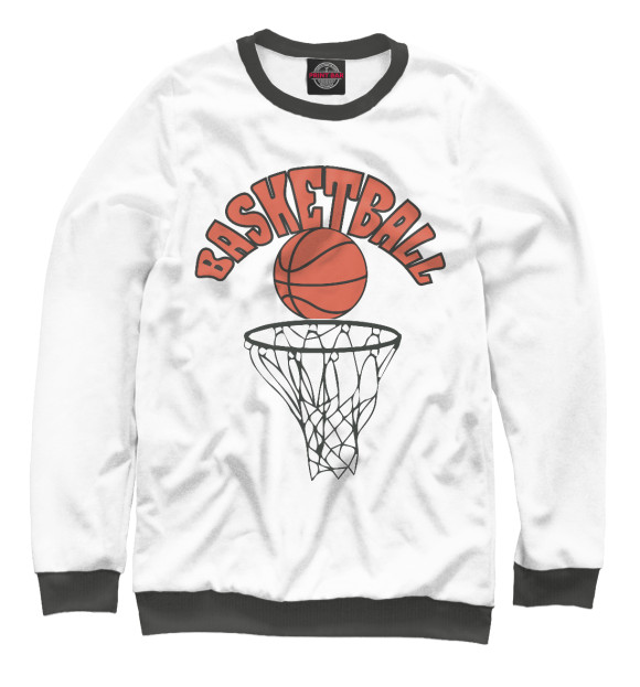 Мужской свитшот с изображением Basketball цвета Р‘РµР»С‹Р№