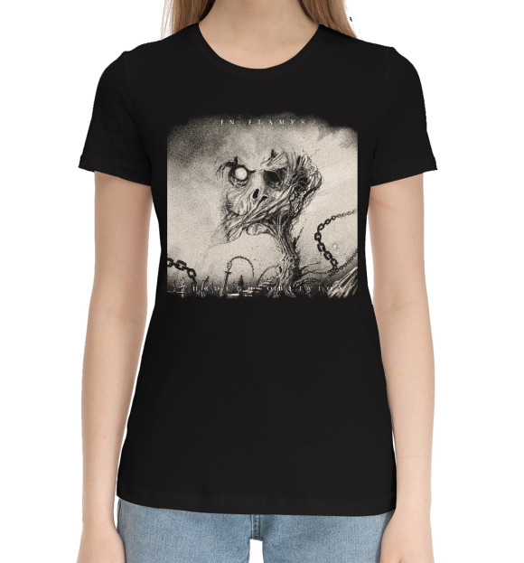 Женская хлопковая футболка с изображением Inflames цвета Черный