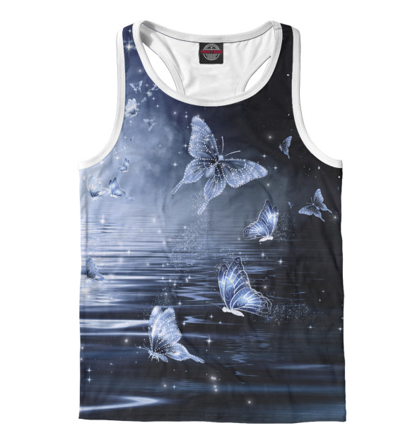 Мужская майка-борцовка с изображением МОТЫЛЁК цвета Белый