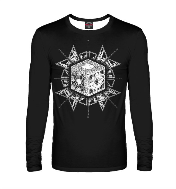 Мужской лонгслив с изображением Hellraiser Puzzle Box Cube цвета Белый