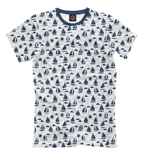 

Футболки Print Bar, Молочно-белый, Кораблики на белом