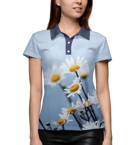 

Поло Print Bar, Белый, Ромашка