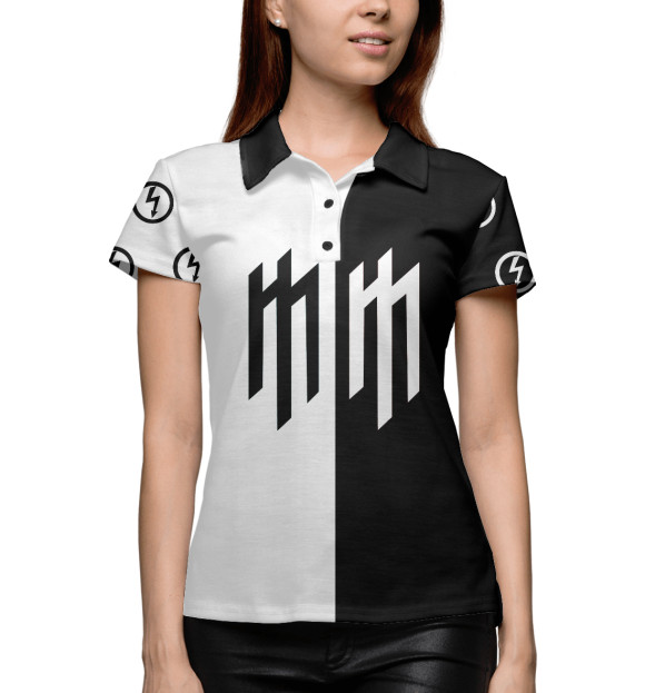 Женское поло с изображением Marilyn Manson цвета Белый