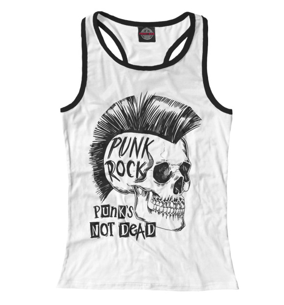 Женская майка-борцовка с притом Панк рок цвета Белый Женская майка-борцовка с изображением Панк рок цвета Белый
