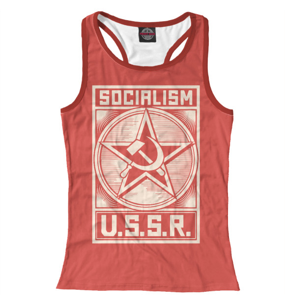 Женская майка-борцовка с изображением USSR цвета Белый