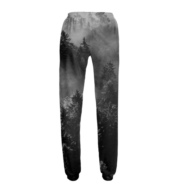 Женские спортивные штаны с изображением Деревья в тумане цвета Белый