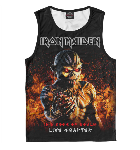 Майка для мальчика с притом Iron Maiden цвета Белый Майка для мальчика с изображением Iron Maiden цвета Белый