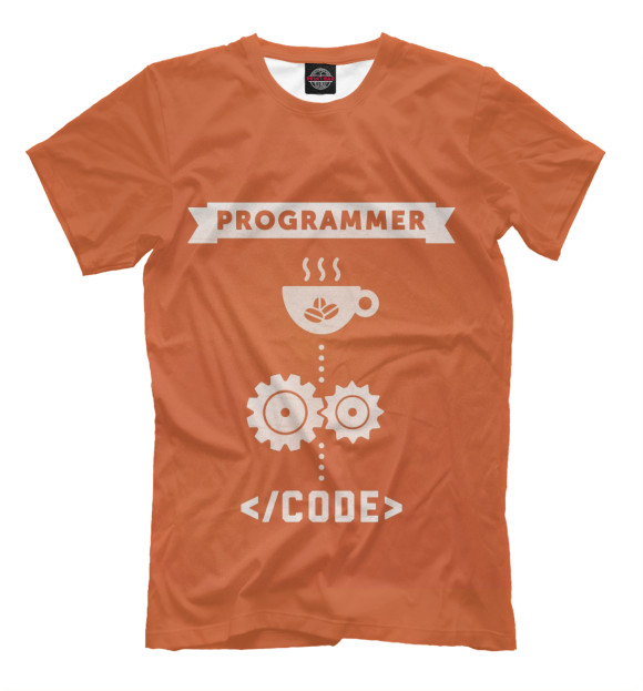 Мужская футболка с изображением Programmer цвета Светло-коричневый