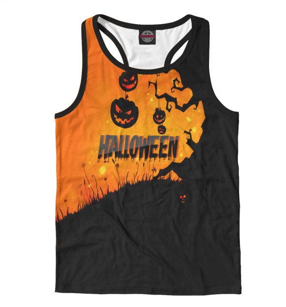 Мужская майка-борцовка с изображением Halloween цвета Белый