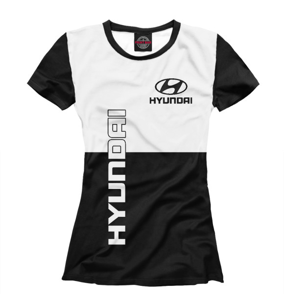 Футболка для девочек с изображением Hyundai цвета Белый