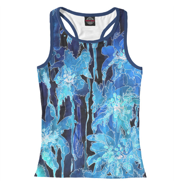 Женская майка-борцовка с изображением синяя инверсия цвета Белый