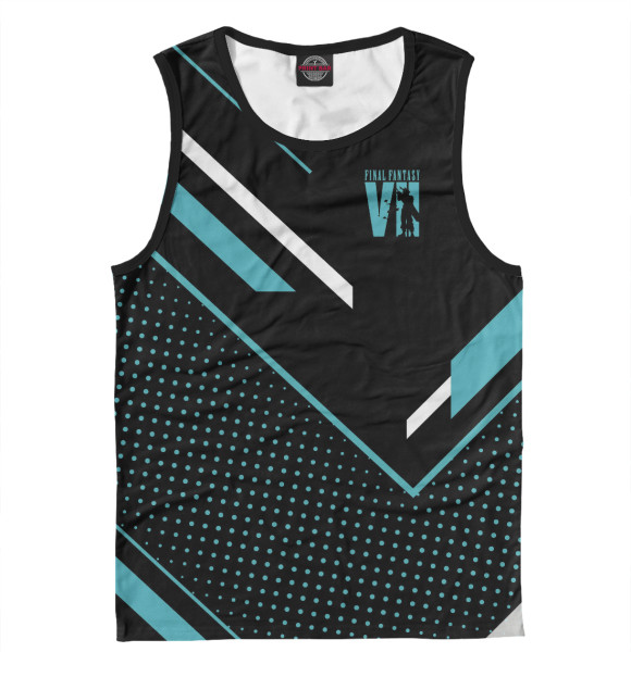 Мужская майка с притом Final Fantasy цвета Белый Мужская майка с изображением Final Fantasy цвета Белый